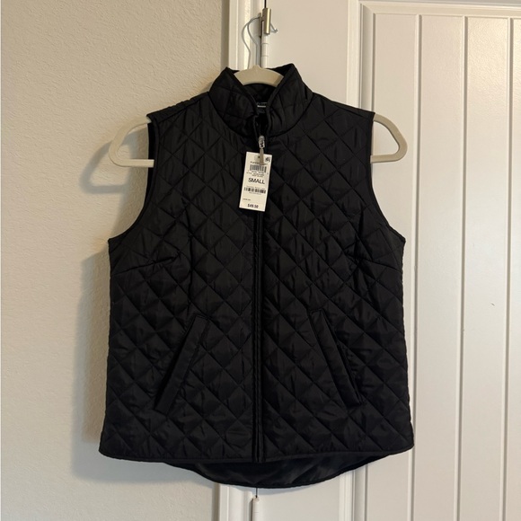 Karen Scott Jackets & Blazers - Karen Scott Quilted Black Vest with High Collar